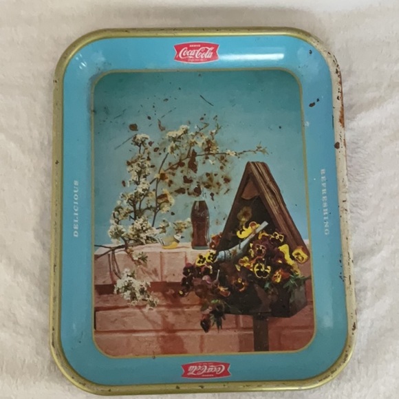 Coca-Cola Vintage Blue Serving Tray - Picture 1 of 3